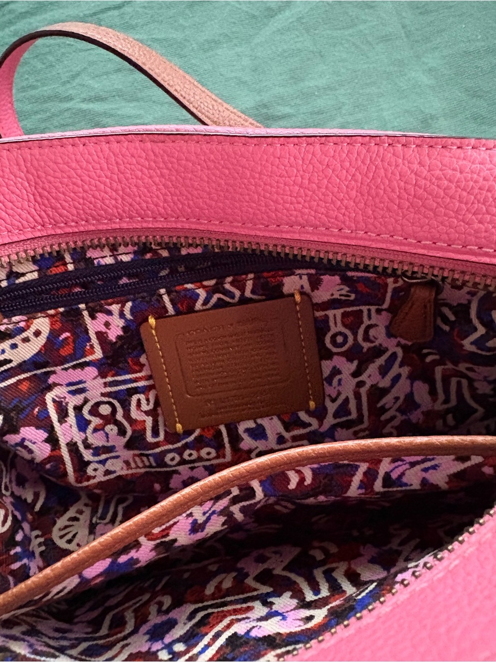 Coach x Keith Haring Pebbled Leather Crossbody Bag - Pink View 3